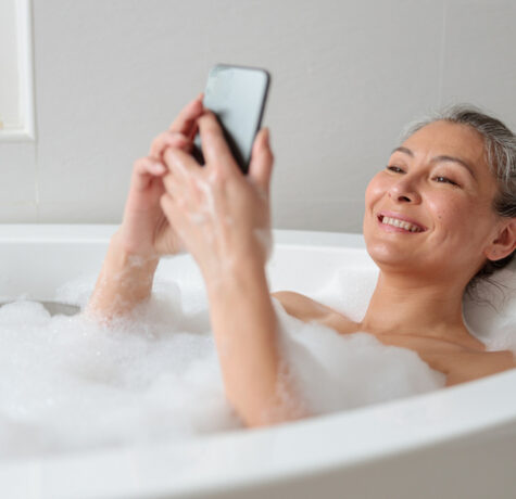 Elderly Lady in Walk In Tub